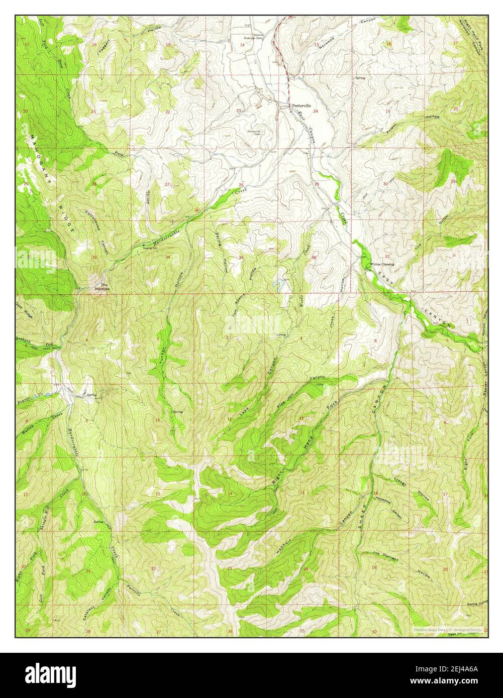 Porterville, Utah, map 1961, 124000, United States of America by