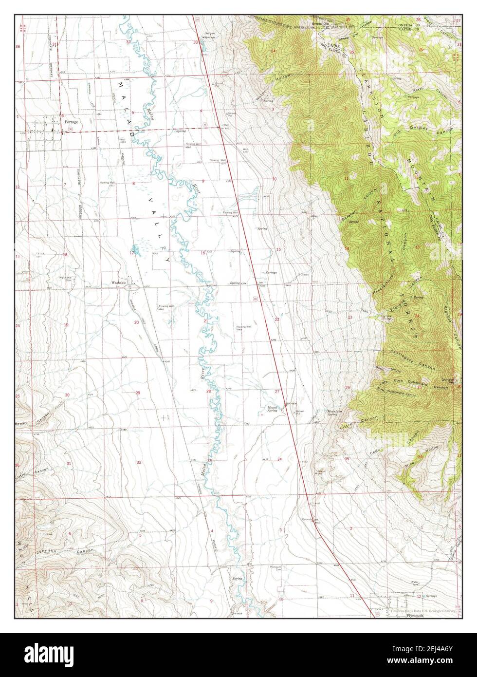 Portage, Utah, map 1964, 1:24000, United States of America by Timeless Maps, data U.S. Geological Survey Stock Photo