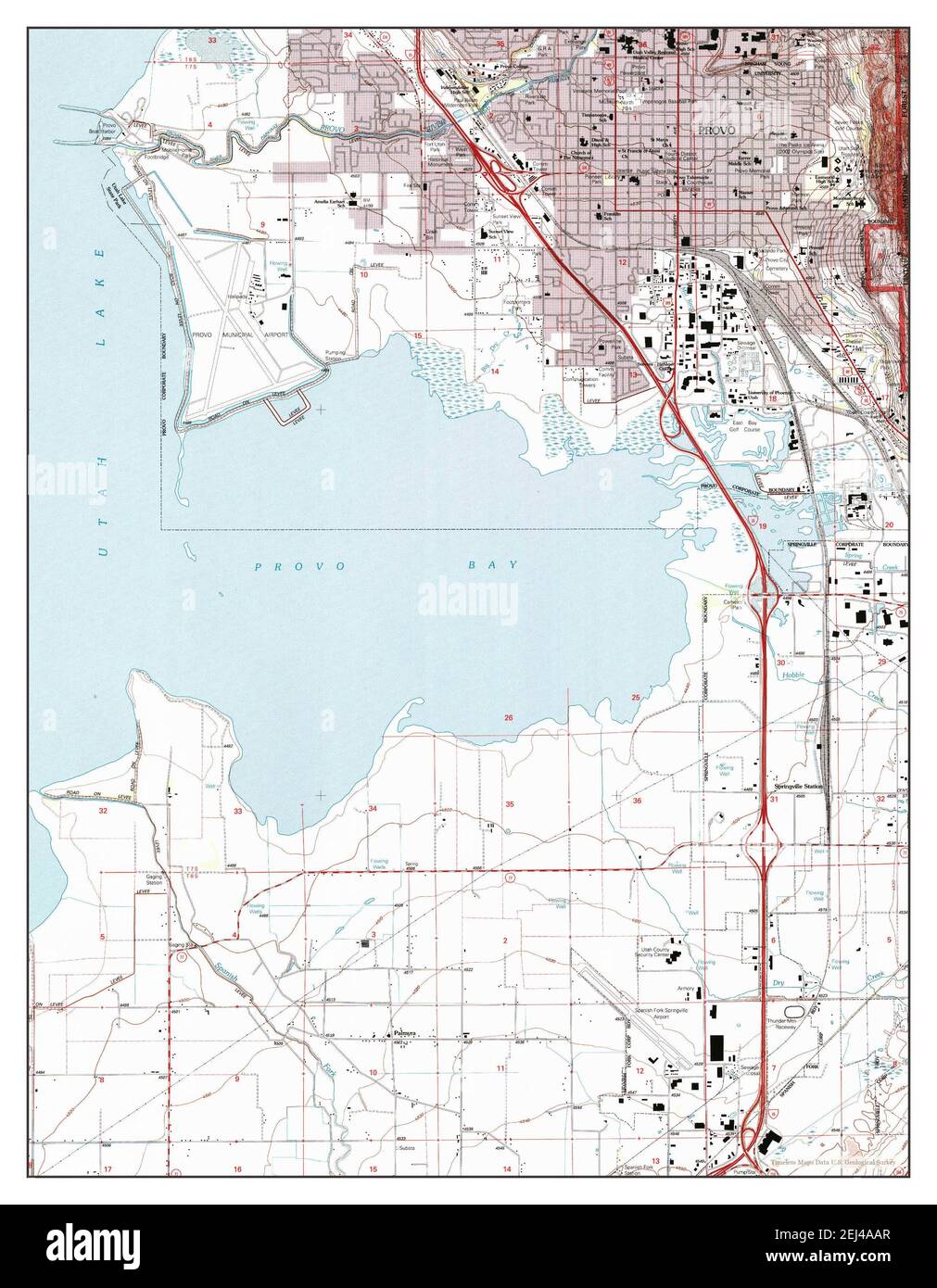 Provo, Utah, map 1998, 124000, United States of America by Timeless