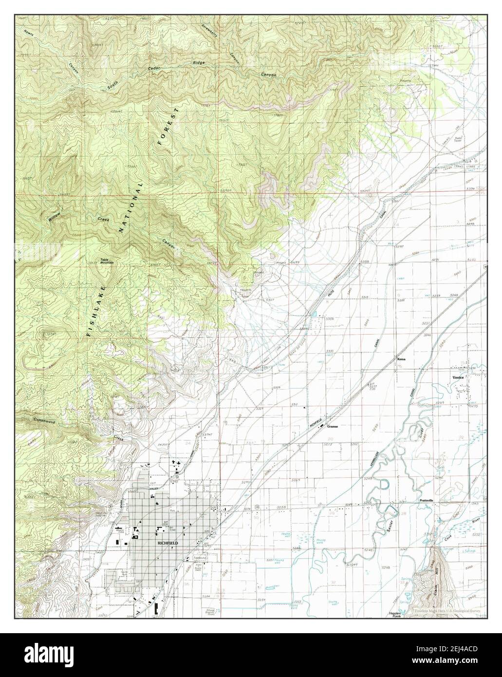 Richfield, Utah, map 1986, 1:24000, United States of America by Timeless Maps, data U.S. Geological Survey Stock Photo