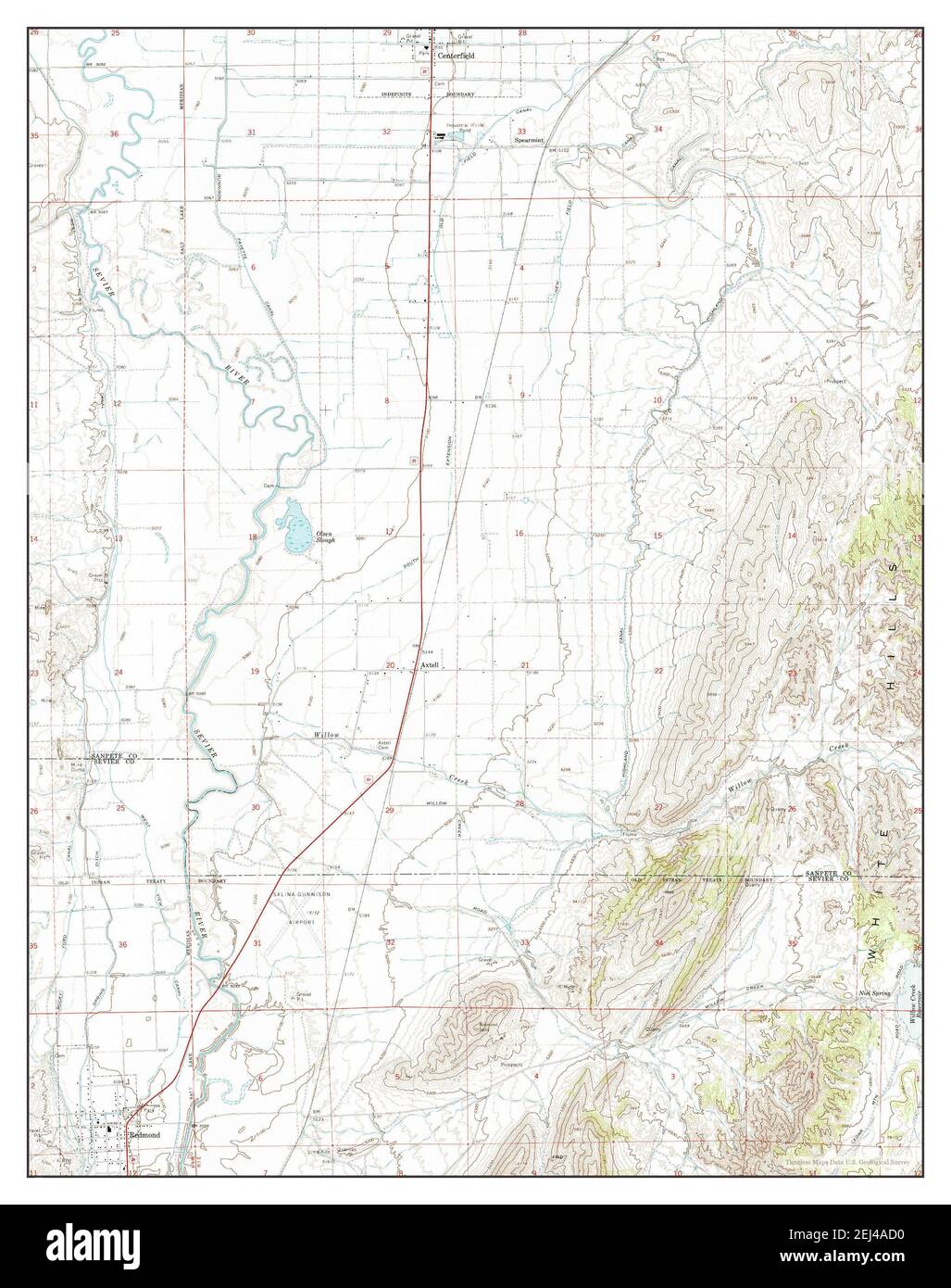 Redmond, Utah, map 1966, 124000, United States of America by Timeless