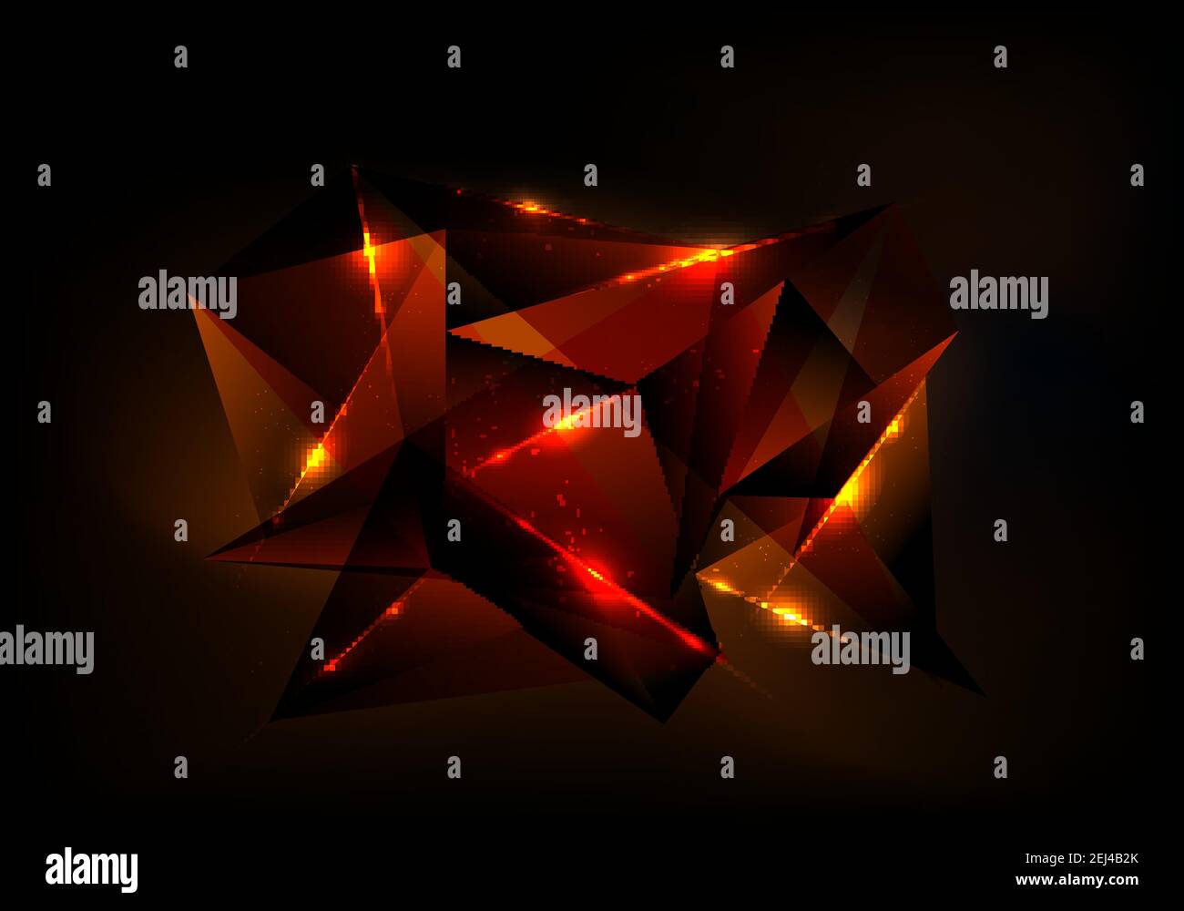 Abstract futuristic technology concept with red polygonal pattern and ...