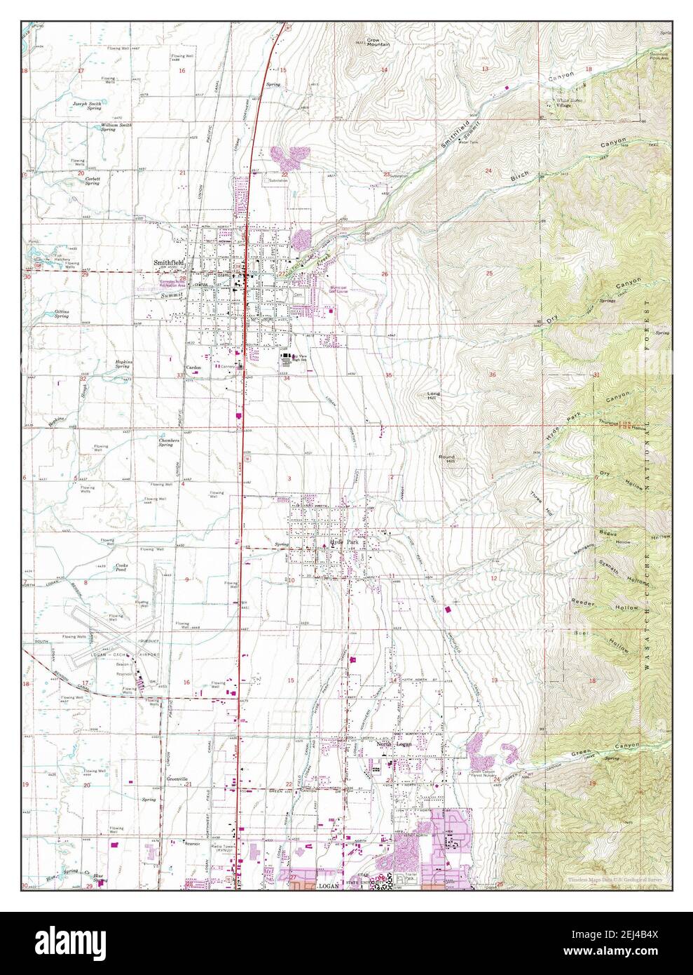 Smithfield, Utah, map 1964, 124000, United States of America by