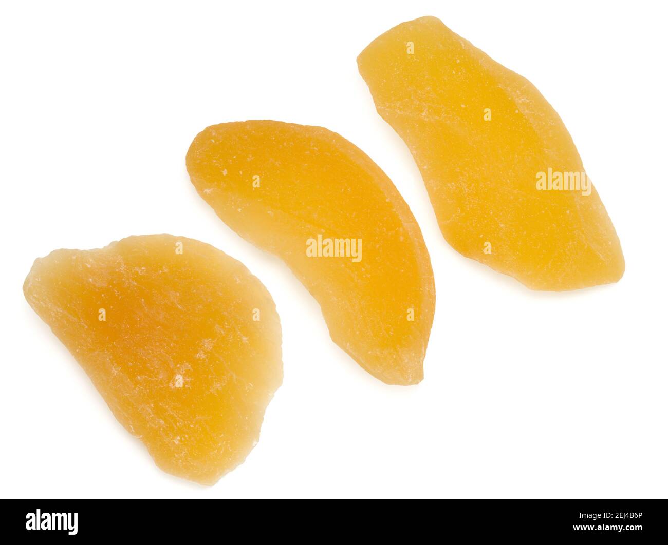 Dried mango slices . Candied slices of mango fruit closeup Stock Photo