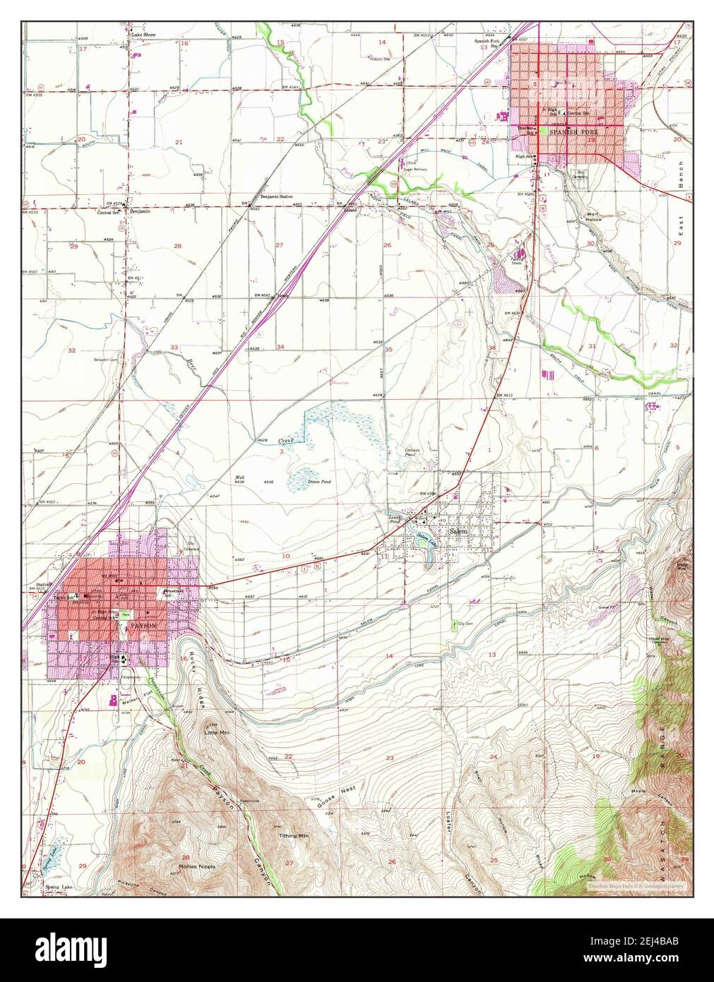 Map of spanish fork utah Cut Out Stock Images & Pictures - Alamy