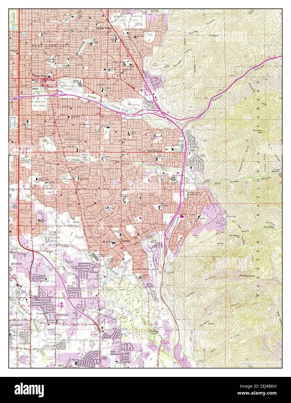 Sugar House, Utah, map 1963, 124000, United States of America by