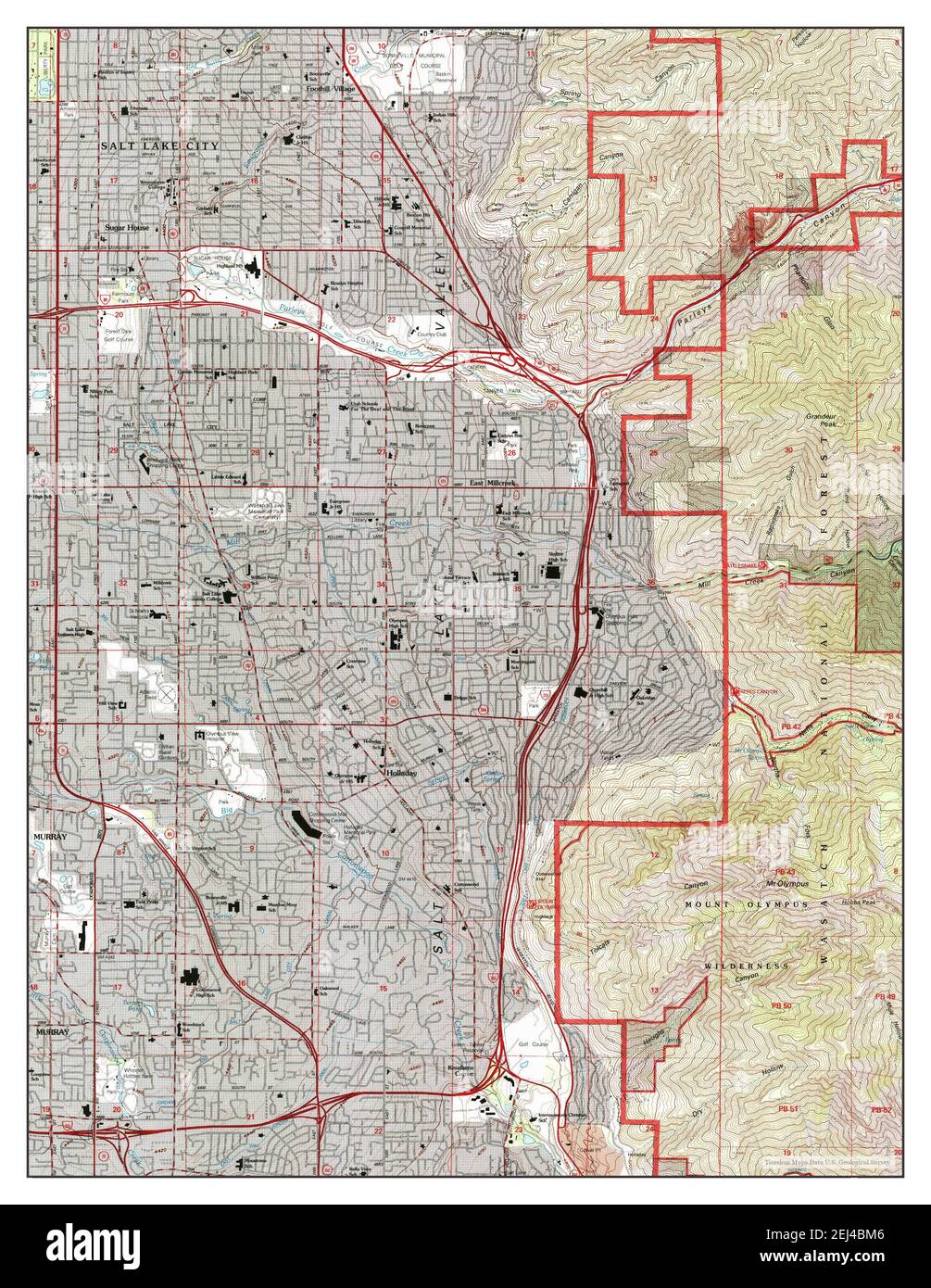 Sugar House, Utah, map 1998, 124000, United States of America by