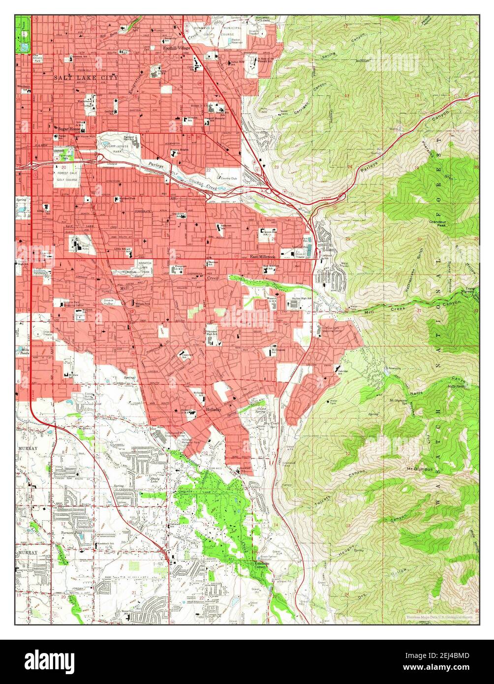 Sugar House, Utah, map 1963, 124000, United States of America by