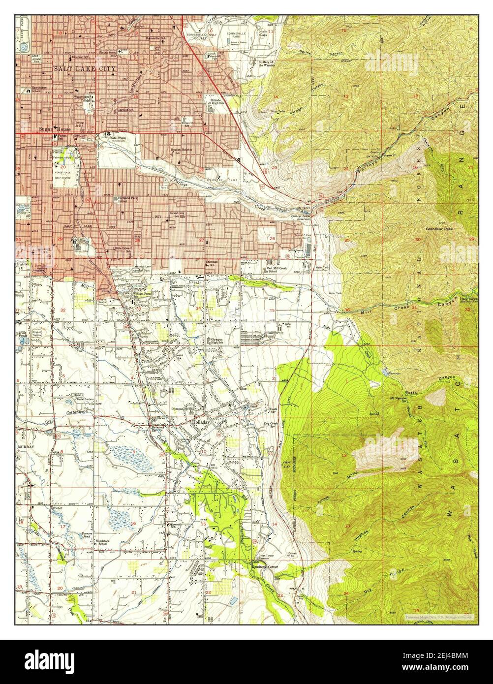 Sugar House, Utah, map 1952, 124000, United States of America by