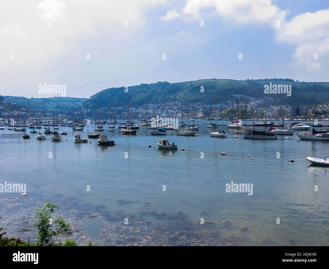 A bay filled with yachts, motor boats and small boats in the city of Dortmund. England, May 2018. Stock Photo