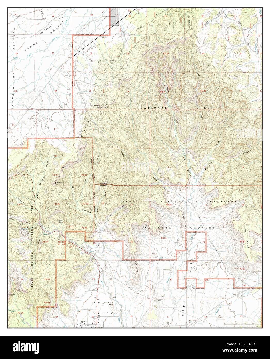 Map of tropic utah Cut Out Stock Images & Pictures Alamy