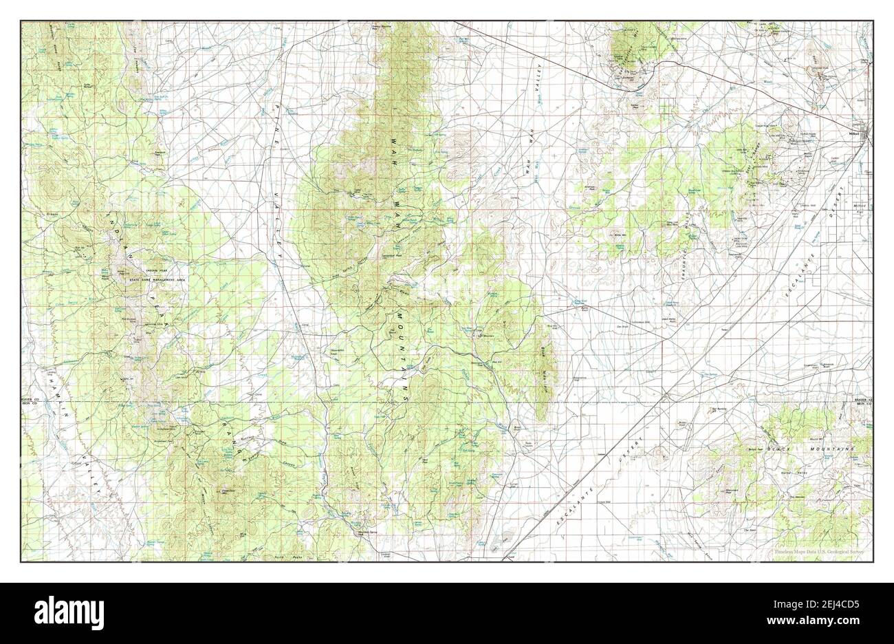 Wah Wah Mts South, Utah, map 1980, 1:100000, United States of America ...