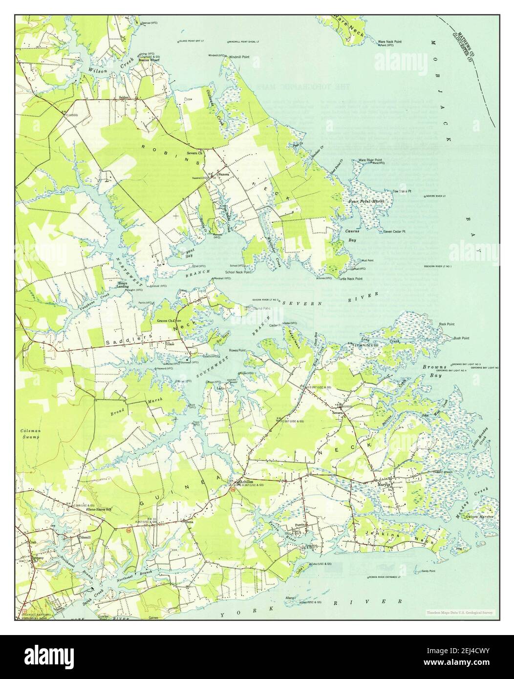 Achilles, Virginia, map 1948, 1:24000, United States of America by ...