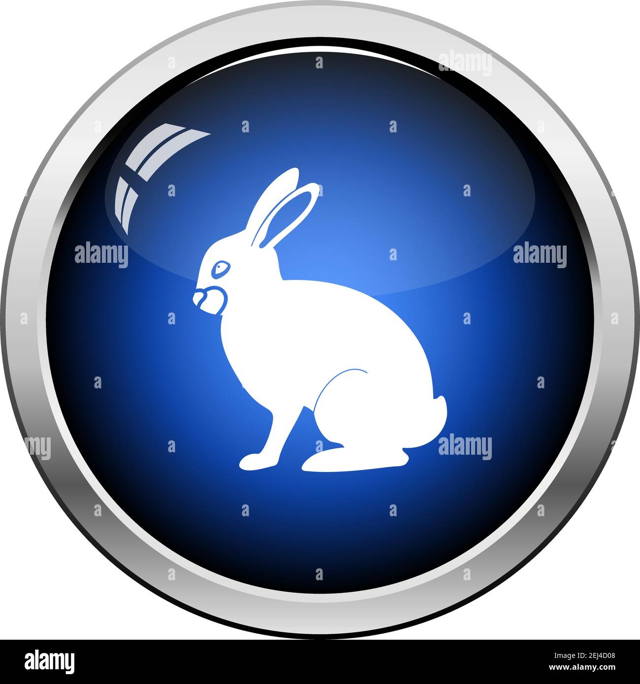 Easter Rabbit Icon. Glossy Button Design. Vector Illustration Stock ...