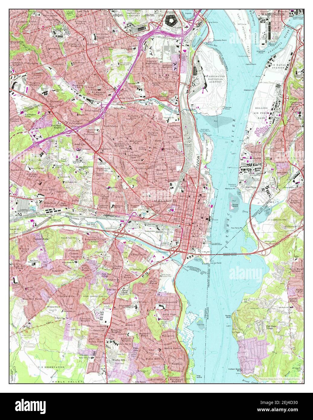 Ancient alexandria map hi res stock - Alexandria Virginia Map 1965 124000 United States Of America By Timeless Maps Data Us Geological Survey 2EJ4D30