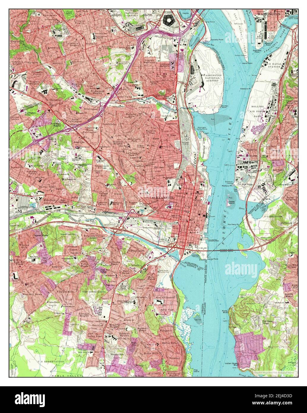 Alexandria, Virginia, map 1965, 124000, United States of America by
