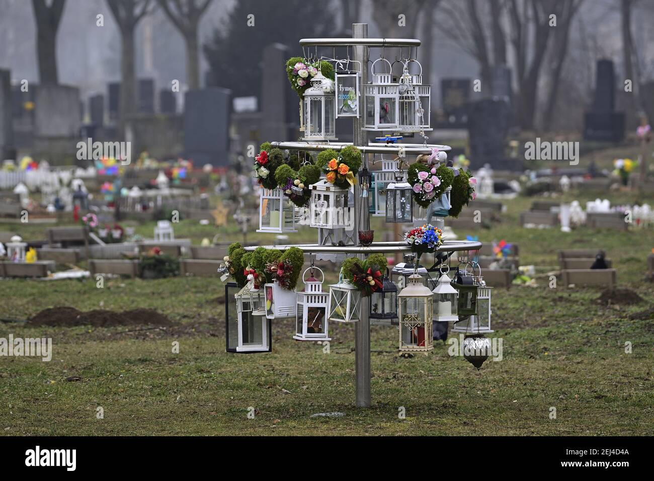 Vienna, Austria. The central cemetery in Vienna. Children's cemetery department. Stock Photo
