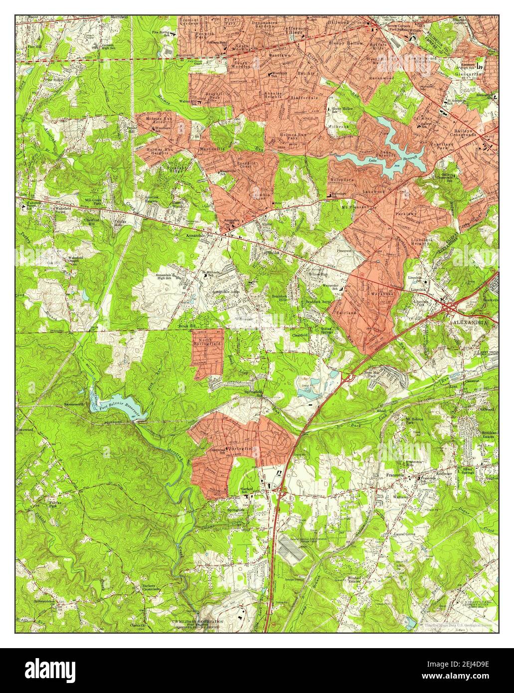 Annandale, Virginia, map 1956, 1:24000, United States of America by Timeless Maps, data U.S. Geological Survey Stock Photo