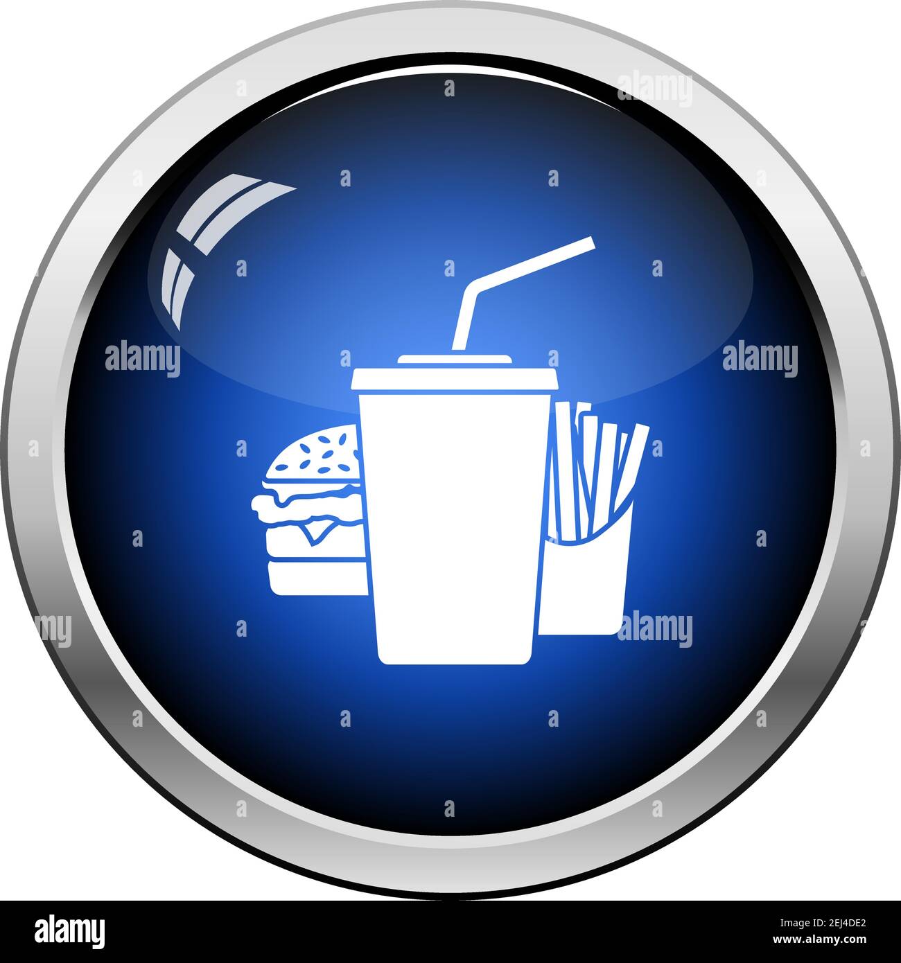 Fast Food Icon. Glossy Button Design. Vector Illustration Stock Vector ...