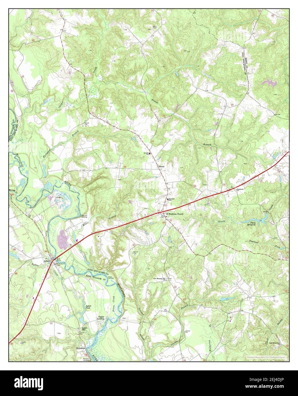 Aylett, Virginia, map 1968, 124000, United States of America by