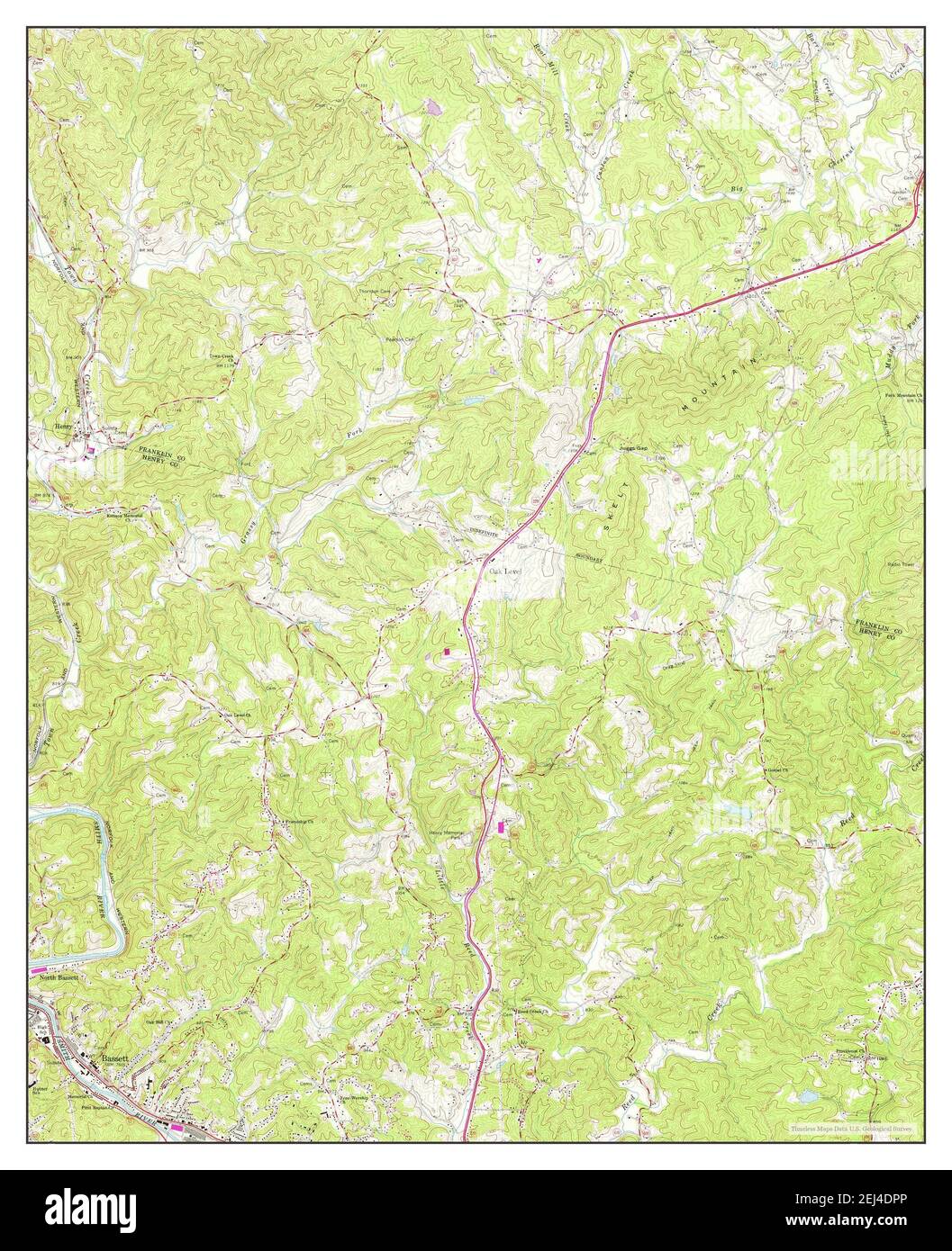 Bassett, Virginia, map 1965, 124000, United States of America by