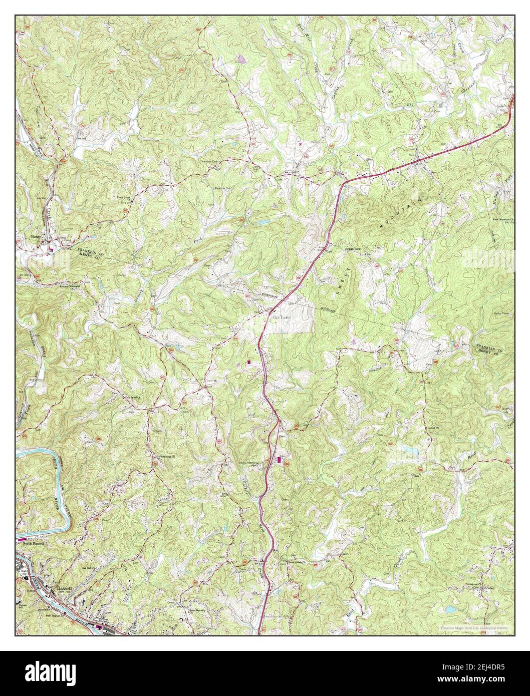 Bassett, Virginia, map 1965, 124000, United States of America by