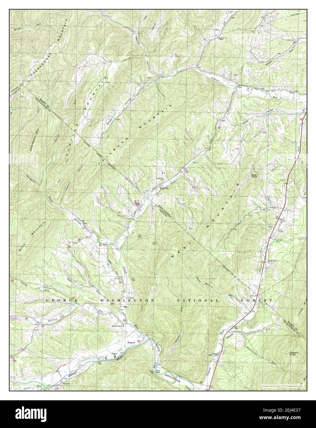 Bergton, Virginia, map 1994, 124000, United States of America by Timeless Maps, data U.S