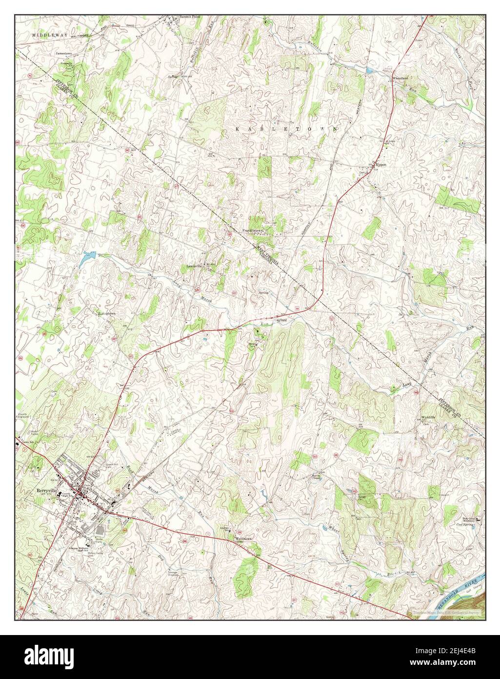 Berryville, Virginia, map 1968, 1:24000, United States of America by Timeless Maps, data U.S. Geological Survey Stock Photo