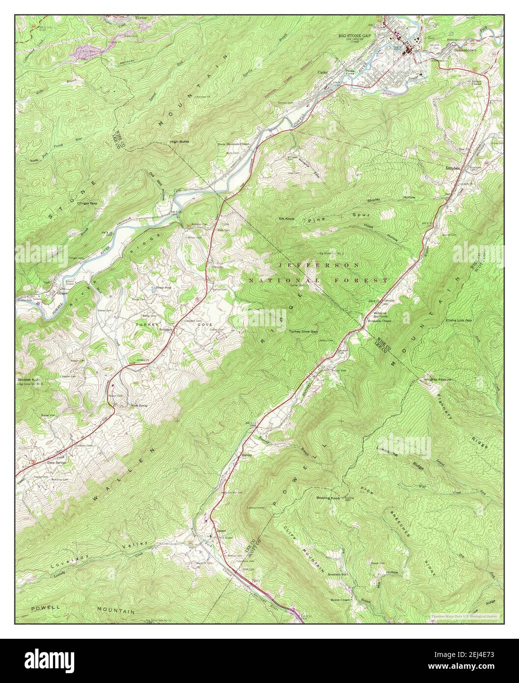Big Stone Gap Virginia Map Big Stone Gap, Virginia, Map 1957, 1:24000, United States Of America By  Timeless Maps, Data U.s. Geological Survey Stock Photo - Alamy