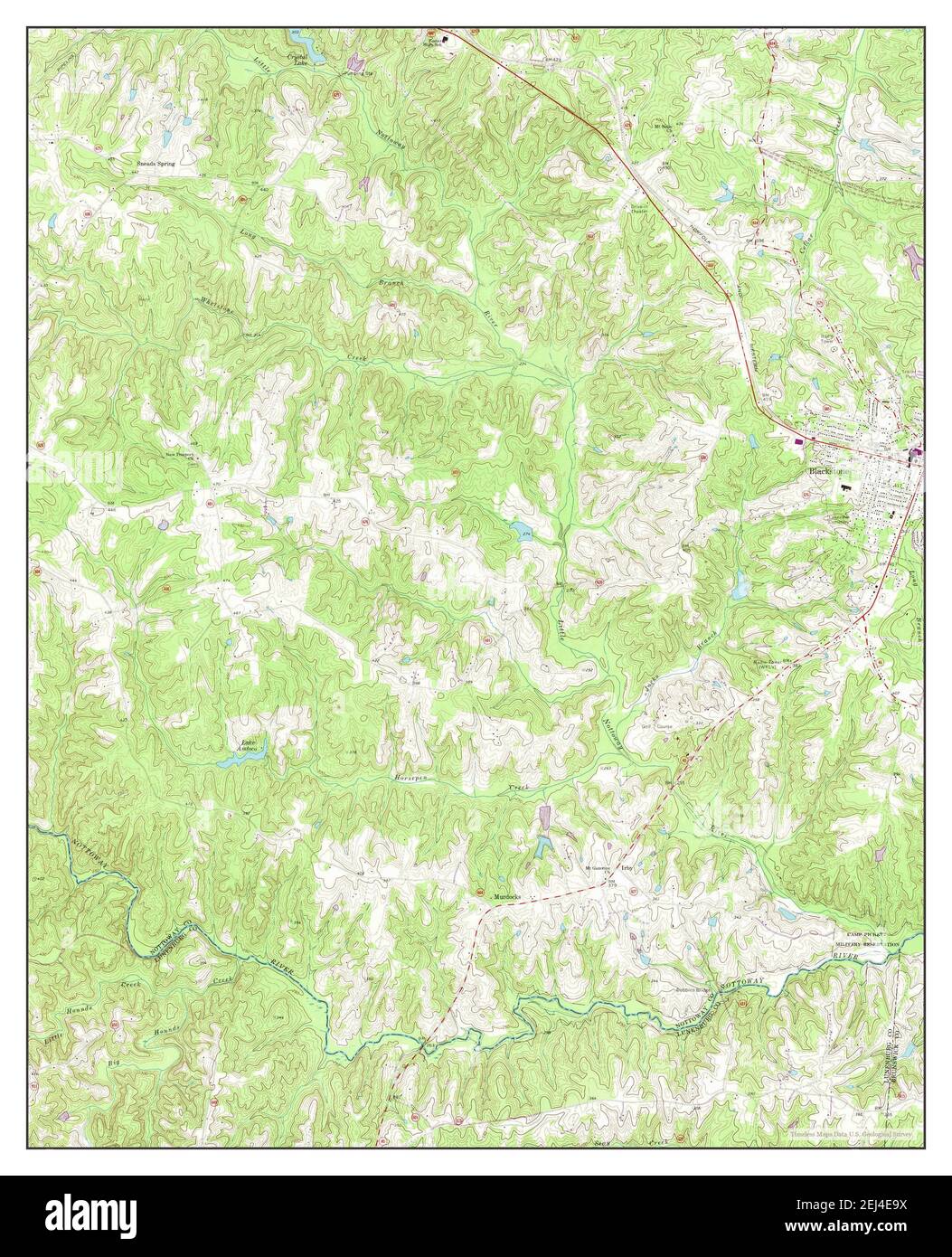 Blackstone West, Virginia, map 1968, 124000, United States of America