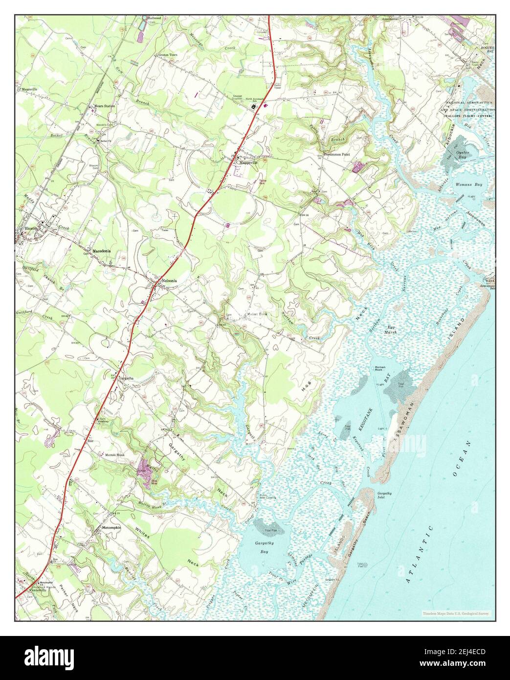 Bloxom, Virginia, map 1968, 124000, United States of America by