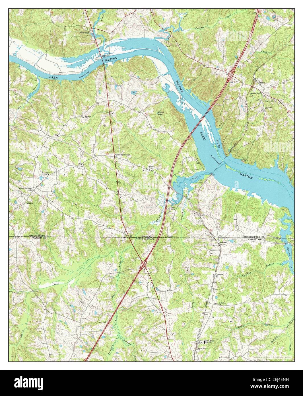 Bracey, Virginia, map 1968, 124000, United States of America by Timeless Maps, data U.S