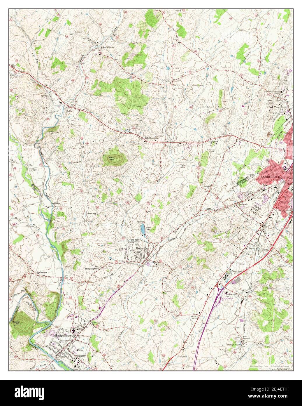 Bridgewater, Virginia, map 1964, 1:24000, United States of America by ...