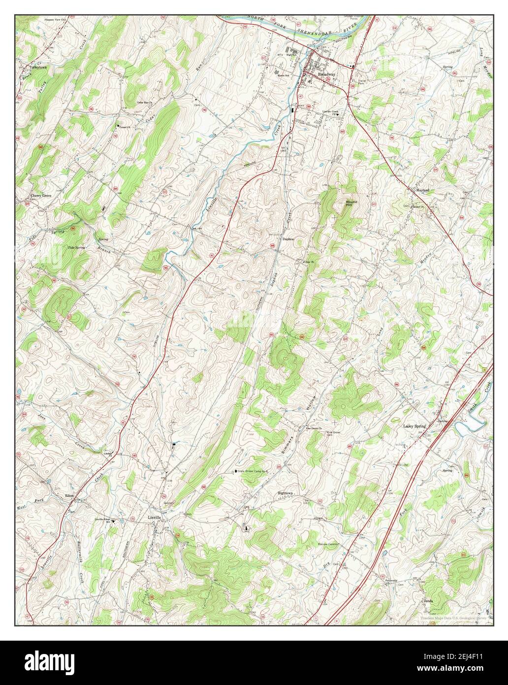 Broadway, Virginia, map 1967, 124000, United States of America by Timeless Maps, data U.S