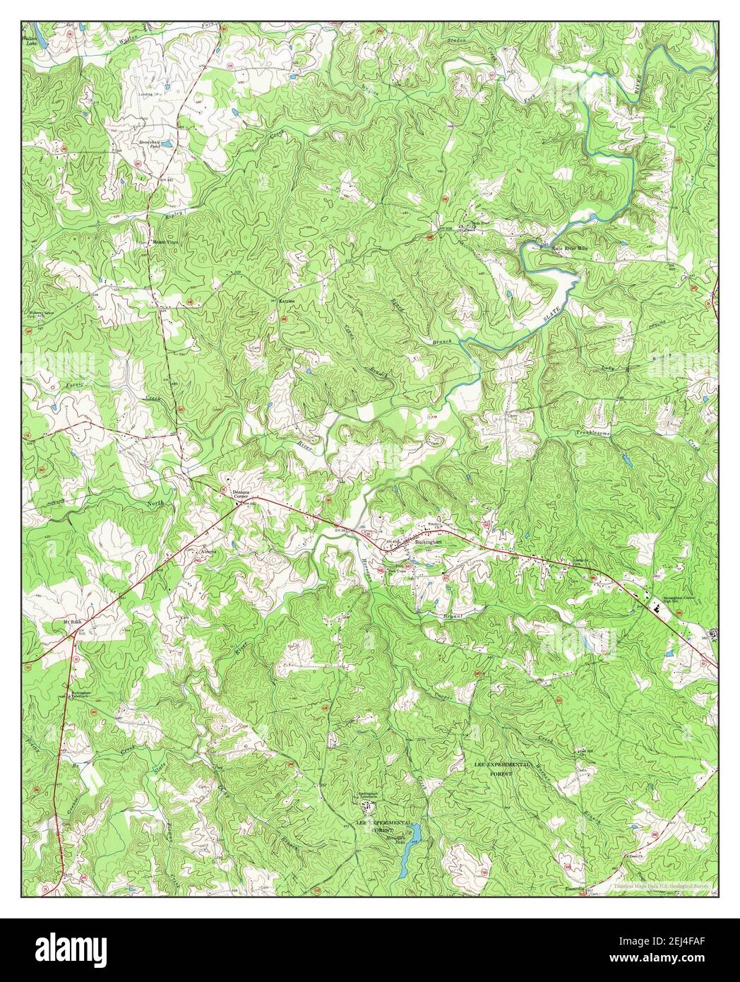 Buckingham, Virginia, map 1968, 124000, United States of America by