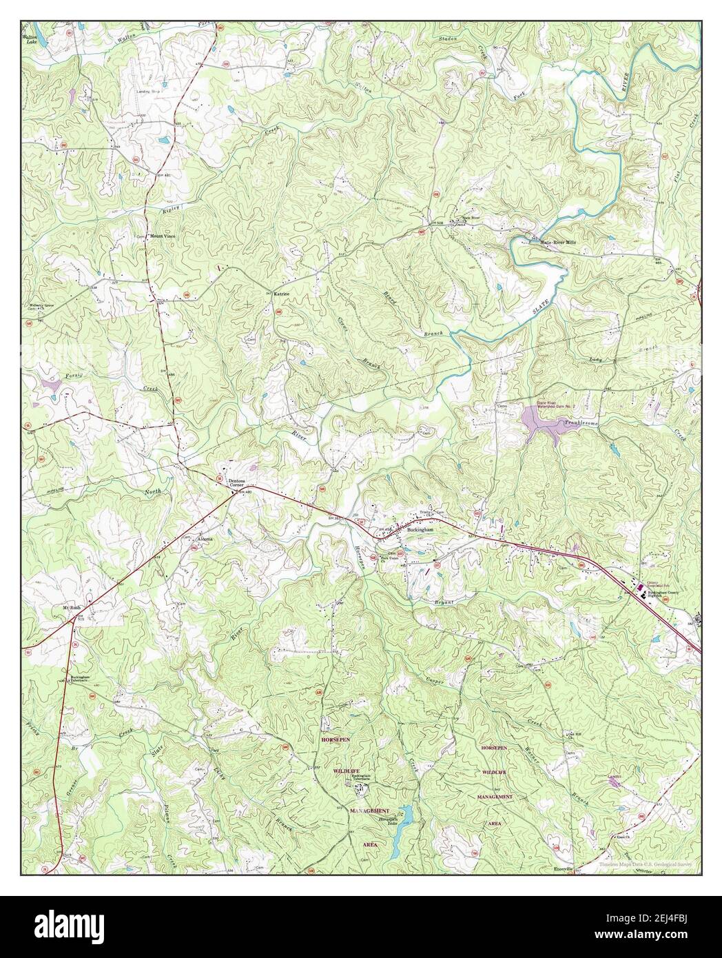 Buckingham, Virginia, map 1968, 124000, United States of America by