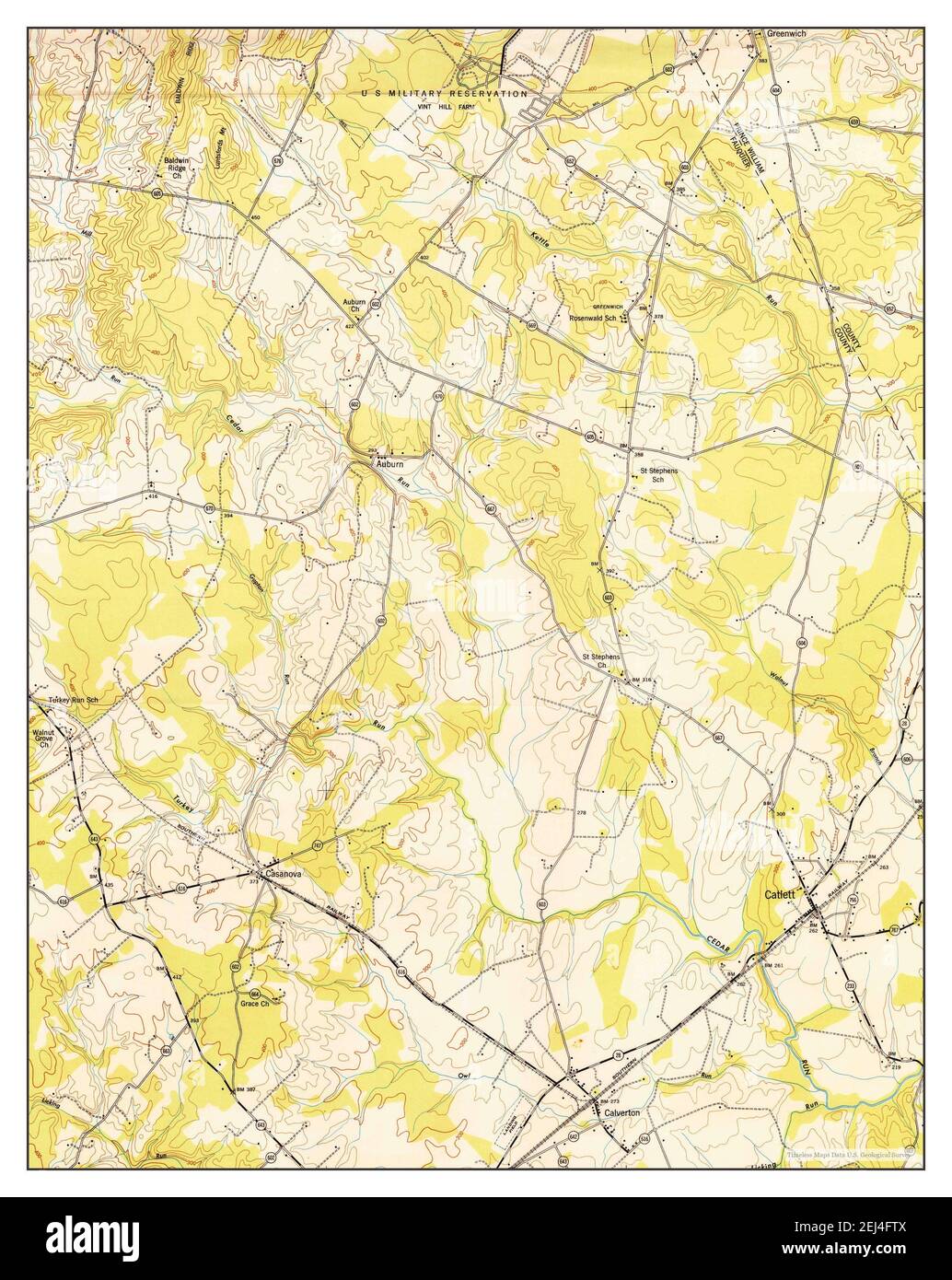 Catlett, Virginia, map 1946, 124000, United States of America by