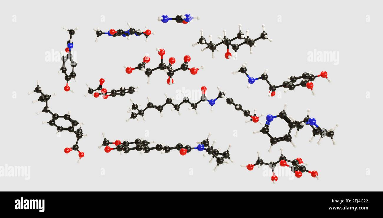 molecules isolated on white background 3d illustration Stock Photo - Alamy
