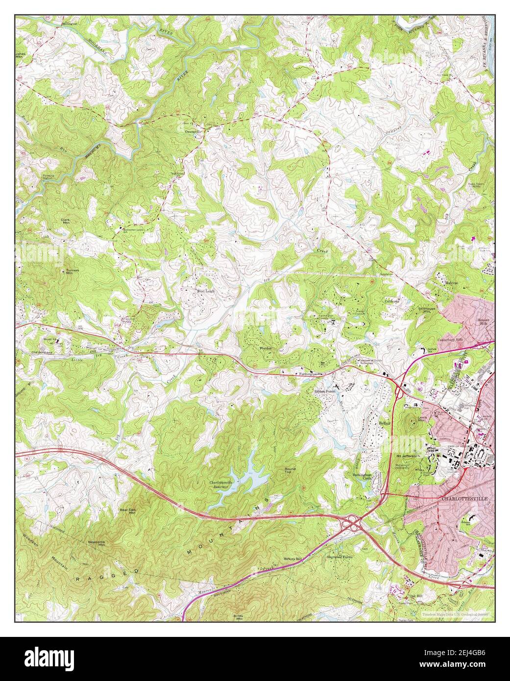 Charlottesville West, Virginia, map 1973, 124000, United States of