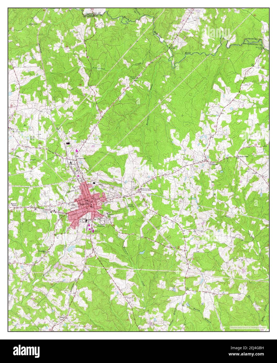 Chase City, Virginia, map 1966, 124000, United States of America by Timeless Maps, data U.S