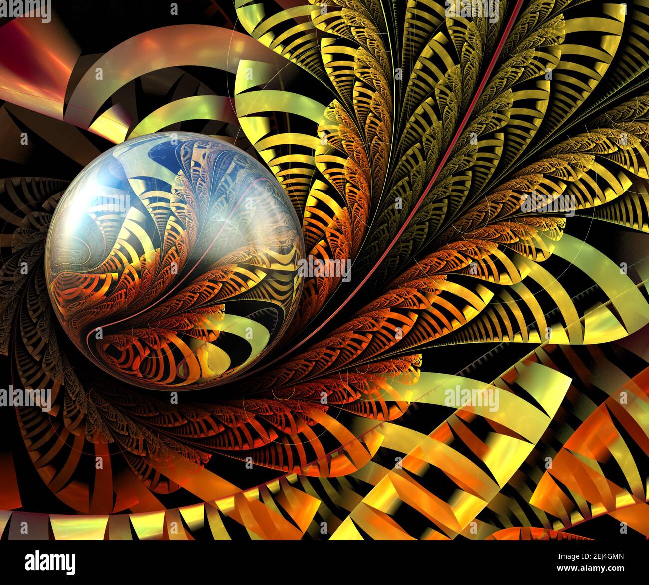 3D rendering combo artwork with fractal and fractal buttons Stock Photo ...