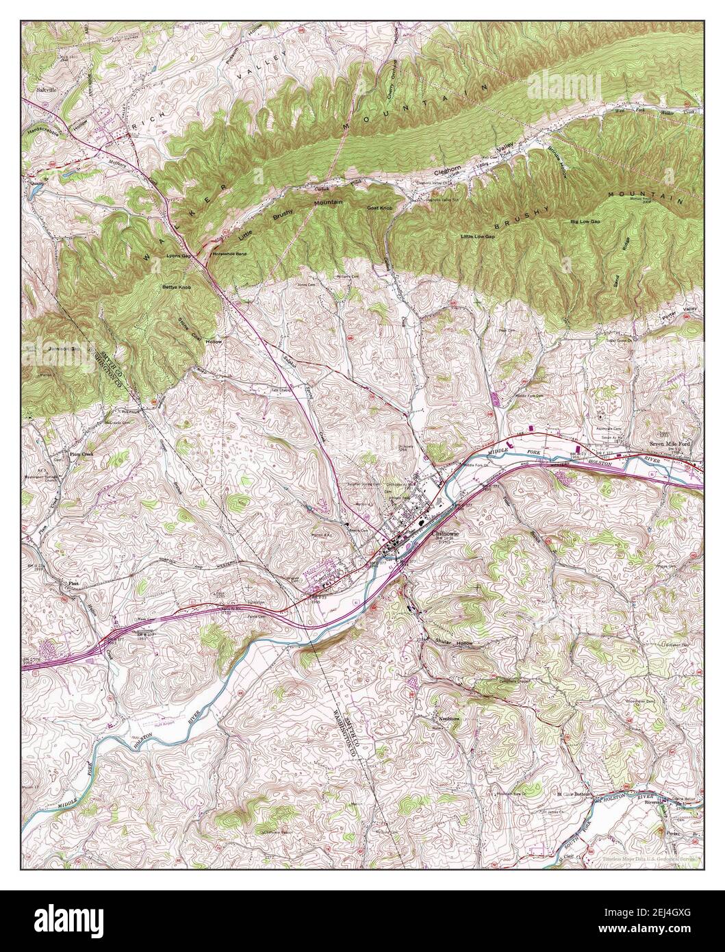 Chilhowie, Virginia, map 1958, 124000, United States of America by