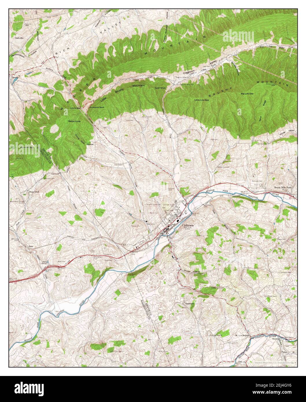 Chilhowie, Virginia, map 1958, 124000, United States of America by