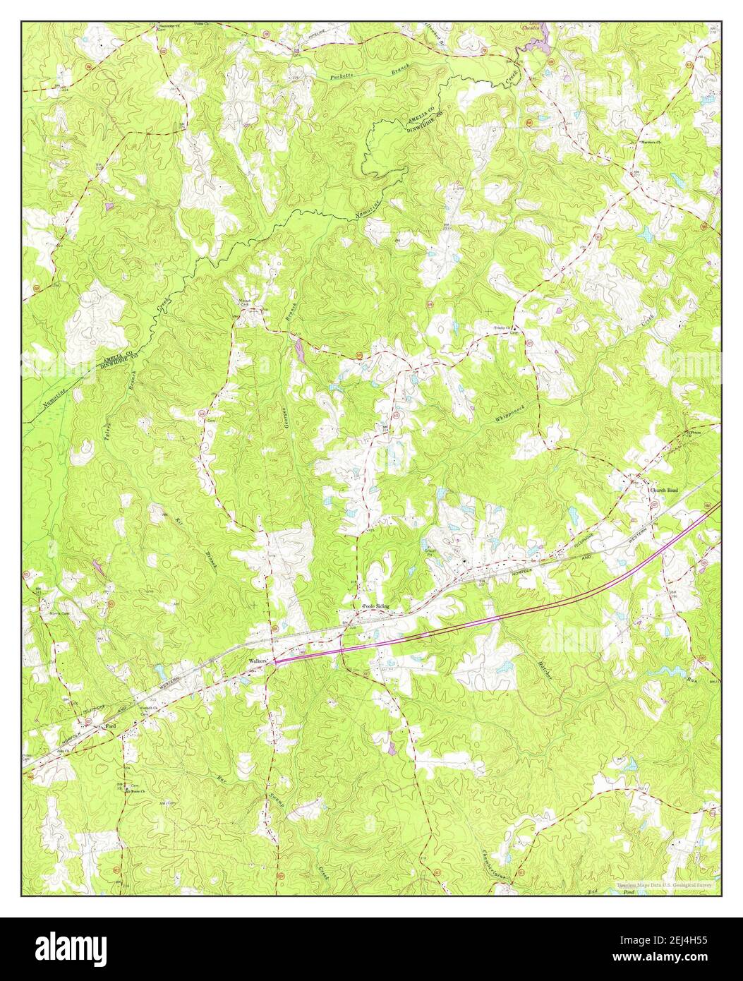 Church Road, Virginia, map 1963, 124000, United States of America by