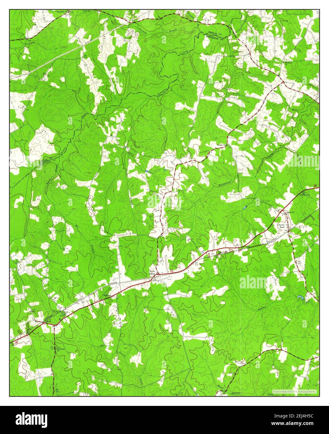 Church Road, Virginia, map 1943, 124000, United States of America by