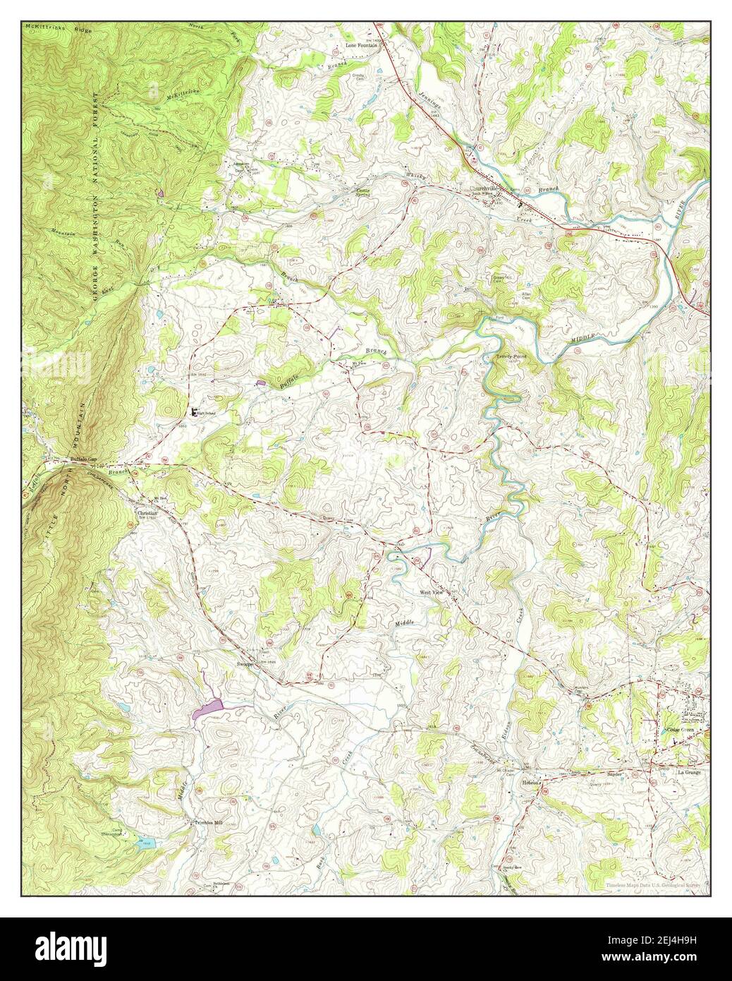 Churchville, Virginia, map 1964, 124000, United States of America by