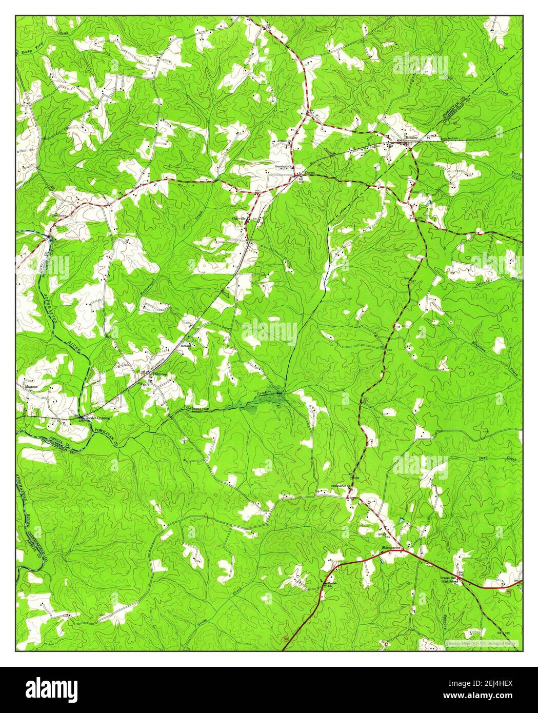 Clayville, Virginia, map 1943, 124000, United States of America by Timeless Maps, data U.S