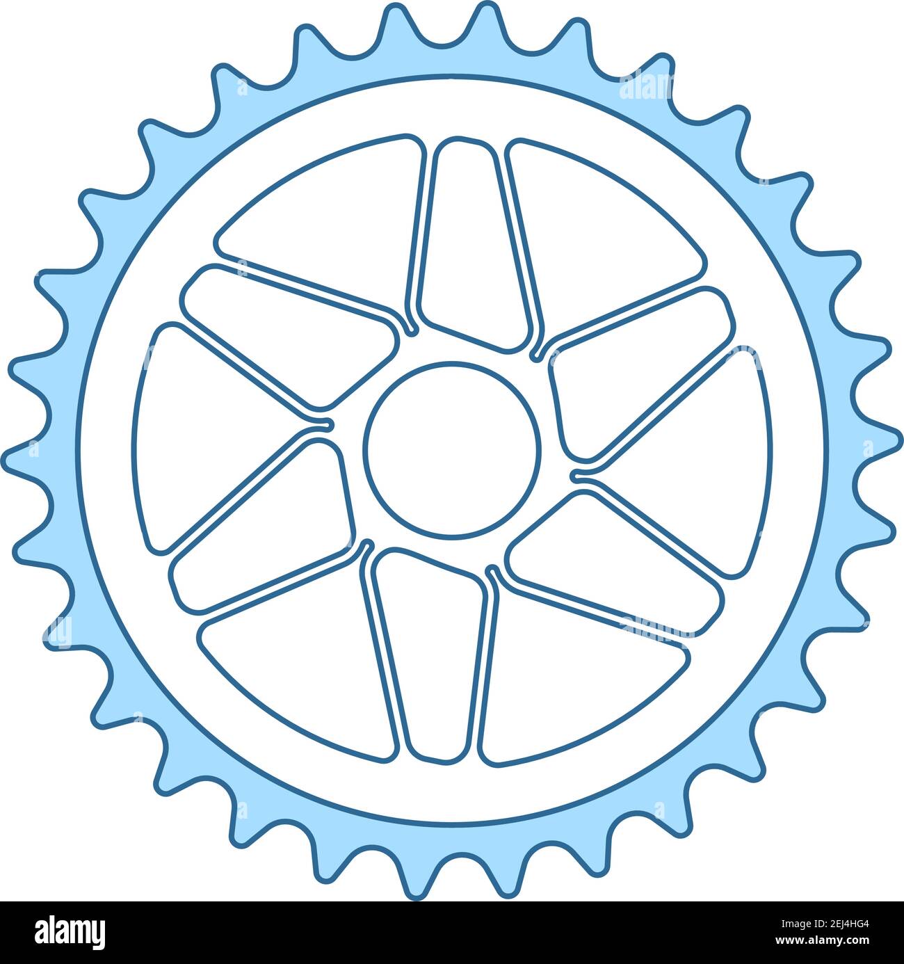 Bike Gear Star Icon. Thin Line With Blue Fill Design. Vector Illustration. Stock Vector