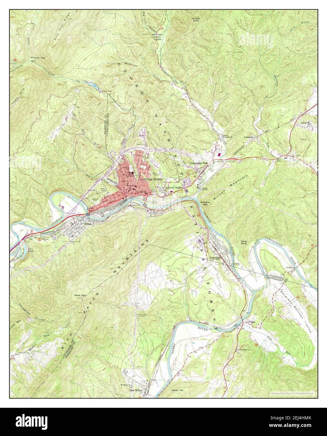 Clifton Virginia, map 1962, 124000, United States of America by