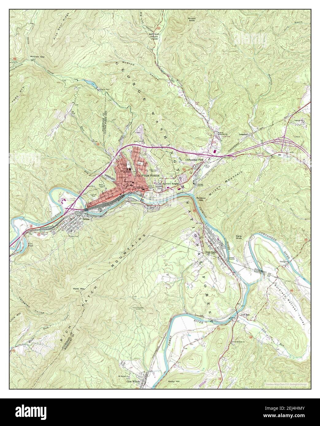 Clifton Forge Va Map Clifton Forge Virginia Cut Out Stock Images & Pictures - Alamy